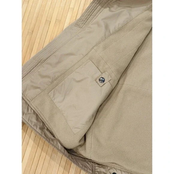 Polo Ralph Lauren Jacket Coat Men’s Size XL XLarge Beige Hidden Hood Zip Pockets